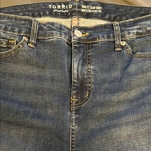 SOLD!!Torrid Trio Fit High Waist Dark Blue Slim Boot Jeans Size 16S-20S